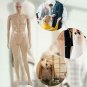 Male Full Body Realistic Mannequin Display Head Turns Dress Form wBase 185
