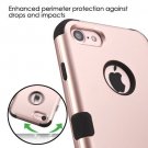 iPhone 7 / 8 - Hard&Soft Rubber Hybrid Armor Impact Case Cover Rose Gold / Black