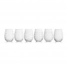 Fifth Avenue Crystal Medallion Stemless Wine Glasses 17 Ounces Set Of 6, Clear