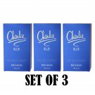 Charlie Blue By Revlon Eau de Toilette 3.4 oz / 100 ML Spray (SET OF 3)
