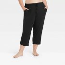 Women's Plus Size Beautifully Soft Cropped Pajama Pants - Stars Above Black 4X