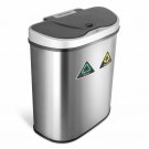 NINESTARS 18.5 Gallon Dual Compartment Automatic Motion Sensor Garbage Trash Can