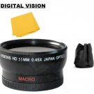 55mm D.Vision Wide Angle Lens for Sony FDR-AX53 DSC-H400 DSC-HX400 DSC-HX300