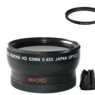 52mm Wide Angle Lens for Sony Alpha A5000 A5100 A6000 A6300 w/ 16-50mm Lens