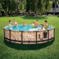 Summer Waves Light Oak Elite 14' x 36"" Round Frame Above Ground Swimming Pool