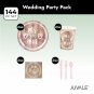 144 Pc Mr and Mrs Wedding Paper Plates, Napkins, Cups, Cutlery, Serves 24