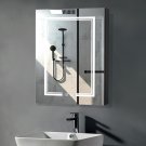 Bathroom LED Mirrored Medicine Cabinet Defogger Touch Sensor Wall Mounted Black