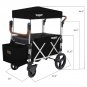 Keenz 7S Push Pull 2-Kid Baby Toddler Kids Wheeled Stroller Wagon w/ Canopy, Red