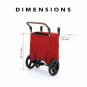 Keenz 7S Push Pull 2-Kid Baby Toddler Kids Wheeled Stroller Wagon w/ Canopy, Red