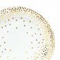 White and Gold Party Supplies with Paper Plates, Napkins, Cups, Cutlery, 144 pcs