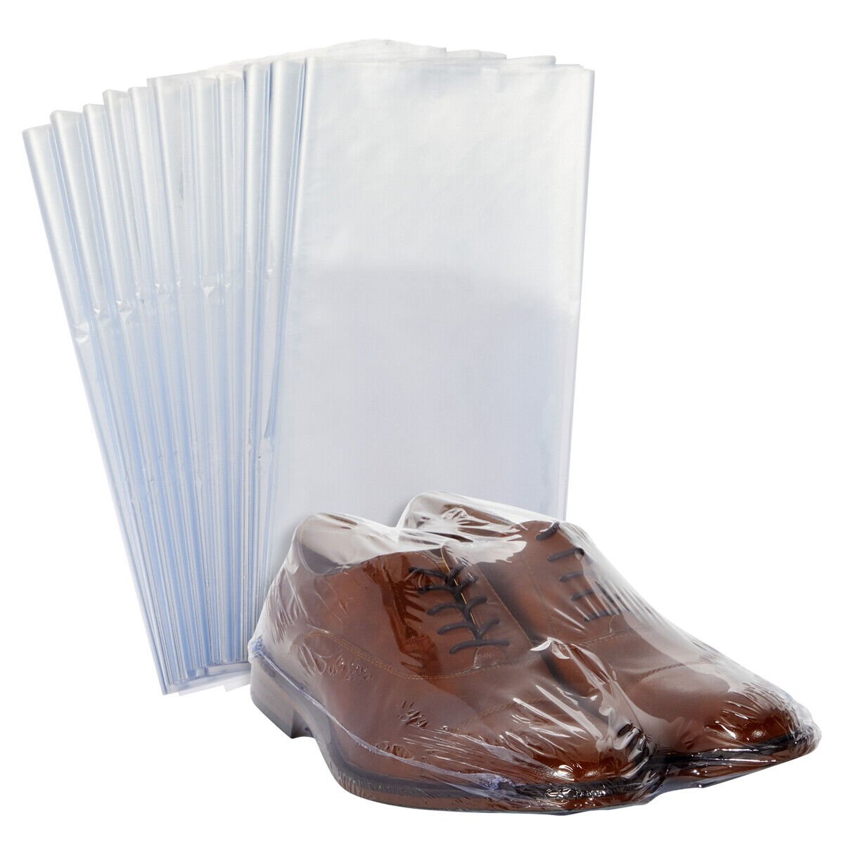 100 Pack PVC Heat Shrink Wrap Film Flat Bags for Packaging Soap, Candles, 15x21""