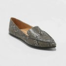 A New Day Women's Micah Pointy Toe Loafers Graphite Snake Gray Size 9.5