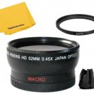 52mm 0.45x Wide angle Lens For Panasonic HC-WXF991 HC-VX981 HC-X920 W850 HC-V750
