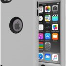 For iPod Touch 5th 6th 7th Gen - Hard Hybrid Armor Nonslip Case Cover Gray Black