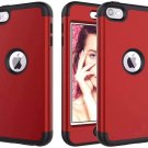 For iPod Touch 5th 6th 7th Gen - Hard Hybrid Armor Nonslip Case Cover Red Black