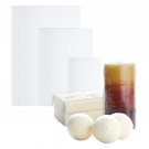 100 Pack PVC Heat Shrink Wrap Film Flat Bags for Packaging Soap, Candle, 3 sizes