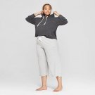 Colsie- Women's Plus Size Fleece Hooded Lounge Sweatshirt - Heather Gray - 3X