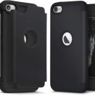 For iPod Touch 5th 6th & 7th Gen - Black Hard Hybrid Nonslip Armor Impact Case