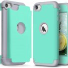 For iPod Touch 5th 6th & 7th Gen - Hard Hybrid Armor Impact Case Cover Teal Gray