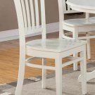 Set of 2 Groton dinette kitchen dining chairs with wood seat in linen off-white