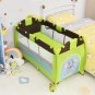 Costway Green Baby Crib Playpen Playard Pack Travel Infant Bassinet Bed Foldable