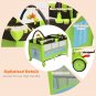 Costway Green Baby Crib Playpen Playard Pack Travel Infant Bassinet Bed Foldable