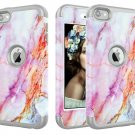 For iPod Touch 5th 6th 7th Gen - Hard Hybrid Armor Impact Case Pink White Marble