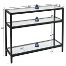 3-layer Console Table,Modern Sofa Table w/ Sturdy Metal Frame & Storage Shelf