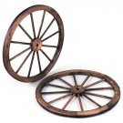 Set of 2 30"" Decorative Vintage Wood Garden Wagon Wheel Wall Decor w/Steel Rim