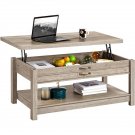 Lift Top Coffee Table with Hidden Compartment and Storage Shelf for Living Room
