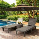 YITAHOME Outdoor Recliner Chaise Lounge Bed Chair Pool Patio Adjustable Backrest