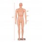 Costway 6FT Man Male Mannequin Make-up Manikin Stand Plastic Full Body Realistic