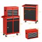 2 in 1 Rolling Garage Box Tool Chest & Cabinet w/ Sliding Drawers Tool Organizer