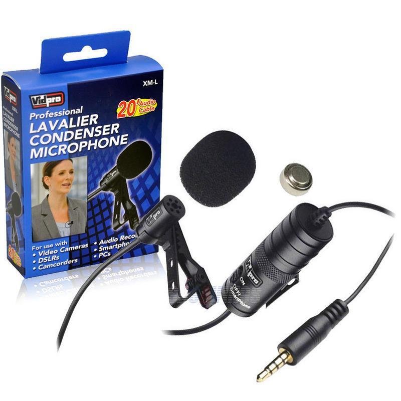 Canon EOS 70D Digital Camera External Microphone Vidpro XML Lavalier Microphone