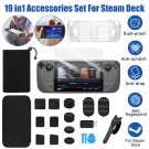 Crystal Protective Case Screen Thumb Grips Type-C Adapter For Steam Deck Consol