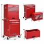 Red 6-Drawer Rolling Tool Chest Cabinet Toolbox Combo Set Kit Locking W/ Riser