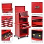 Red 6-Drawer Rolling Tool Chest Cabinet Toolbox Combo Set Kit Locking W/ Riser