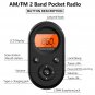 Portable Digital FM AM Radio Stereo Rechargeable w/Earphones for Walking Jogging