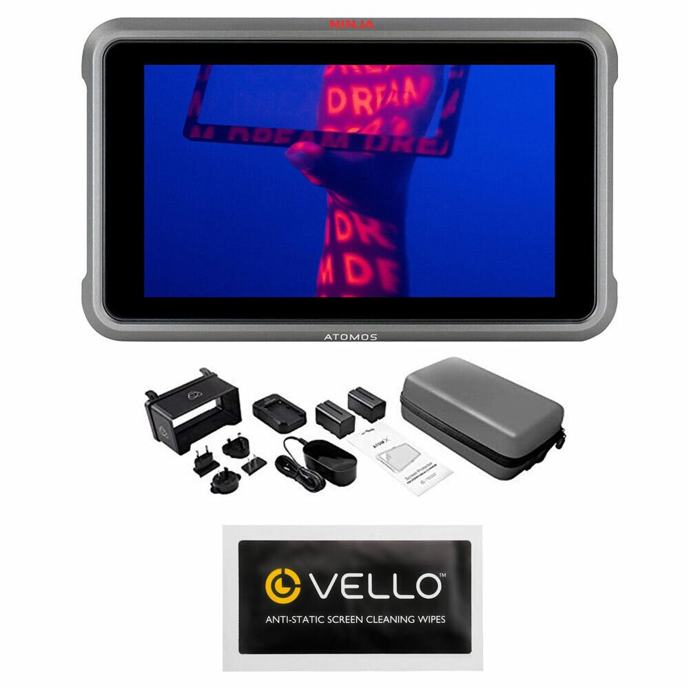 Atomos Ninja V+ Recording Monitor Bundle w/ Accessory Kit & Anti-Static Wipes