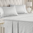 Striped Bed Sheets - Pin Striped Sheets - Grey And White Sheets - Grey And White Striped