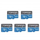 64Gb Micro Sd Card Sdxc 5 Pack Memory Cards Uhs-I Tf Card Class 10 For Camera/Phone/Galax