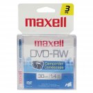Maxell 567655 DVD-RW Camcorder Rewriteable - 3 Pack Jewel Case