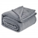 Fleece Bed Blankets Queen Size Grey - Soft Lightweight Plush Fuzzy Cozy