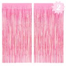 Decorations Hot Pink Iridescent Fringe Foil Curtain - Set Of 2 | Bachelorette Party Bridal Shower