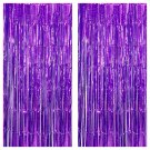 Xtralarge Purple Foil Fringe Curtain, 2 Pieces - 8 X 6.4 Feet | Purple Curtain Fringe For Mermaid