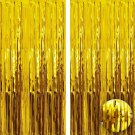 Xtralarge Gold Fringe Curtain Backdrop - 6.4X8 Feet, 2 Pieces | Gold Foil Curtain | Gold Foil Frin
