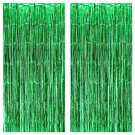 Xtralarge Green Foil Fringe Curtain - 3.2X8 Feet Pack Of 2 | Green Streamers Party Decorations | G