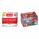 Maxell 625133 1-Time Recording Recordable CD (Audio Only) 700mb/80 Min 10 Pack Slim Jewel & UR 90