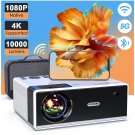 Projector With Wifi And Bluetooth, Projector 4K Support Native 1080P Projector, 5G Wifi Outdoor Pr
