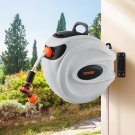 VEVOR Retractable Hose Reel Water Hose Reel 100'x1/2" 180° Swivel Wall-Mounted